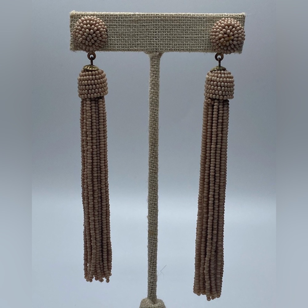Beaded Tassel Dangle Earrings